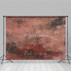 Aperturee - Aperturee Muted Reddish Brown Dark Grey Abstract Photography Backdrop Textured Vintage Grunge Style for Studio Portraits