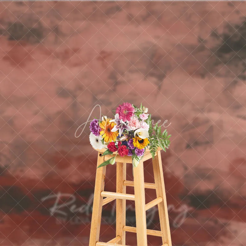 Aperturee - Aperturee Muted Reddish Brown Dark Grey Abstract Photography Backdrop Textured Vintage Grunge Style for Studio Portraits