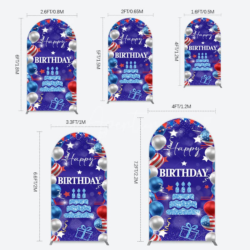 Aperturee - Aperturee National Flag Balloons Sweet Birthday Arch Backdrop