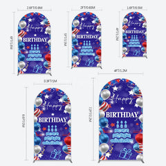 Aperturee - Aperturee National Flag Balloons Sweet Birthday Arch Backdrop