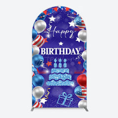 Aperturee - Aperturee National Flag Balloons Sweet Birthday Arch Backdrop