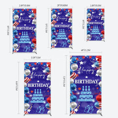 Aperturee - Aperturee National Flag Balloons Sweet Birthday Rectangle Backdrop