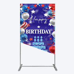 Aperturee - Aperturee National Flag Balloons Sweet Birthday Rectangle Backdrop