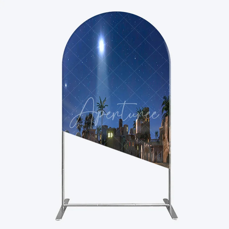 Aperturee - Aperturee Nativity Scene Arch Backdrop Star of Bethlehem Christmas Night Religious
