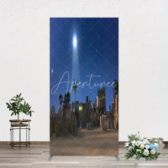 Aperturee - Aperturee Nativity Scene Rectangle Backdrop Star of Bethlehem Christmas Night Religious