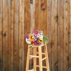 Aperturee - Aperturee Natural Retro Brown Wood Grain Photography Backdrop