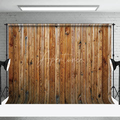 Aperturee - Aperturee Natural Retro Brown Wood Grain Photography Backdrop