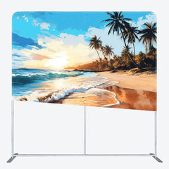 Aperturee - Aperturee Natural Summer Sandy Beach Photo Pillow Case Backdrop