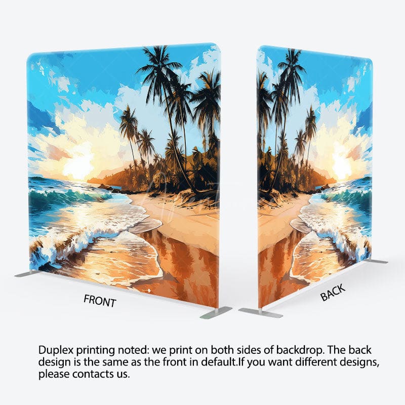Aperturee - Aperturee Natural Summer Sandy Beach Photo Pillow Case Backdrop