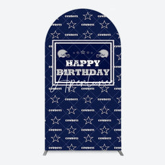 Aperturee - Aperturee Navy Blue White Stars Cowboys Birthday Arch Backdrop
