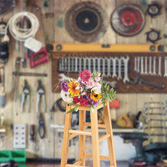 Aperturee - Aperturee Neatly Arranged Tool Wood Wall Photography Backdrop