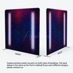 Aperturee - Aperturee Neon Glow Photo Brick Wall Square Tension Backdrop