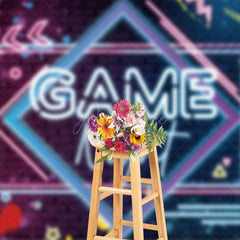 Aperturee - Aperturee Neon Graffiti Wall Game Night Dance Photo Backdrop