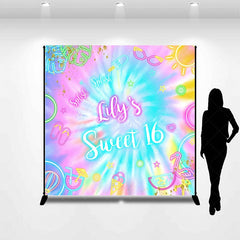 Aperturee - Aperturee Neon Shiny Pattern Summer Custom Birthday Backdrop