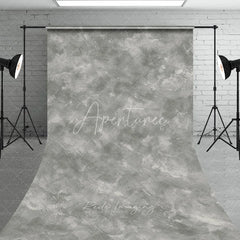Aperturee - Aperturee Neutral Gray Textured Abstract Sweep Backdrop Hand-painted Plaster Effect for Professional Studio Photography