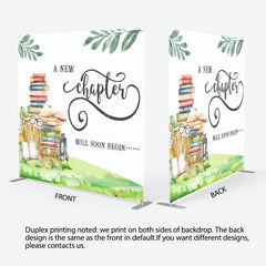 Aperturee - Aperturee New Chapter Begin Baby Shower Square Tension Backdrop