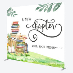 Aperturee - Aperturee New Chapter Begin Baby Shower Square Tension Backdrop