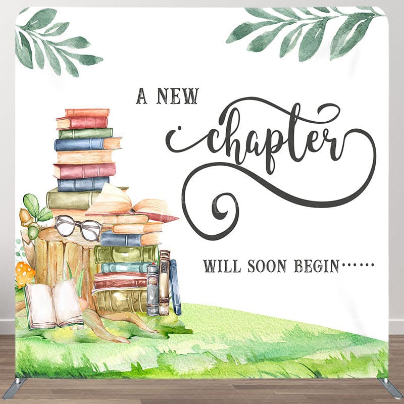 Aperturee - Aperturee New Chapter Begin Baby Shower Square Tension Backdrop