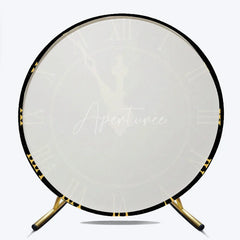 Aperturee - Aperturee New Year Eve Countdown Clock Round Backdrop Black Gold Midnight Party Decor