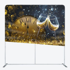 Aperturee - Aperturee Night Clock Champagne New Year Pillow Case Backdrop