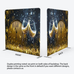 Aperturee - Aperturee Night Clock Champagne New Year Pillow Case Backdrop