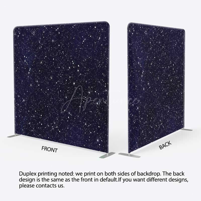 Aperturee Aperturee Night Dark Blue Starry Sky Square Tension Backdrop