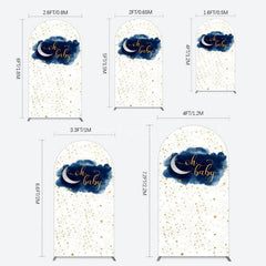Aperturee - Aperturee Night Gold Stars Oh Baby Gender Reveal Arch Backdrop