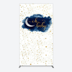 Aperturee - Aperturee Night Gold Stars Oh Baby Gender Reveal Rectangle Backdrop