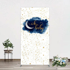 Aperturee - Aperturee Night Gold Stars Oh Baby Gender Reveal Rectangle Backdrop