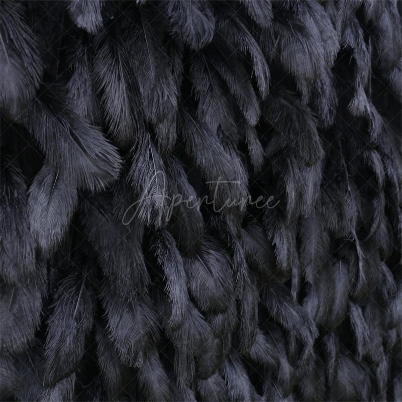 Aperturee - Aperturee Noble Black Faux Feather Decor Wall Panels Wholesale