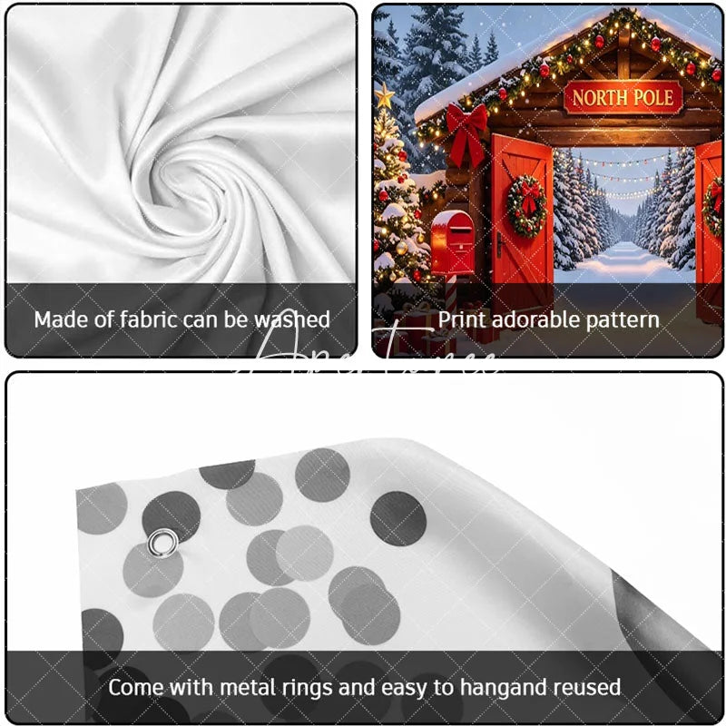 Aperturee - Aperturee North Pole Christmas Snowy Archway Garage Door Banner Festive Winter Wonderland Holiday Decor with Snowman and Gifts