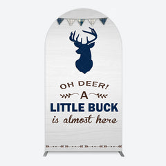 Aperturee - Aperturee Oh Dear A Little Buck Flag Baby Shower Arch Backdrop