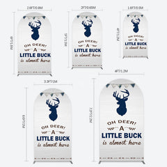 Aperturee - Aperturee Oh Dear A Little Buck Flag Baby Shower Arch Backdrop