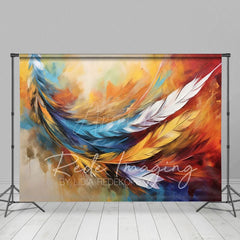 Aperturee - Aperturee Oil Painted Vibrant Feather Fine Art Photo Backdrop
