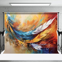 Aperturee - Aperturee Oil Painted Vibrant Feather Fine Art Photo Backdrop
