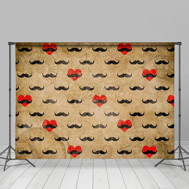 Aperturee - Aperturee Oilcloth Treasure Love Beard Fathers Day Backdrop