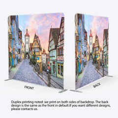 Aperturee - Aperturee Oktoberfest Tension Fabric Backdrop German Village of Rothenburg Scenery Autumn Festival Party Photo Prop