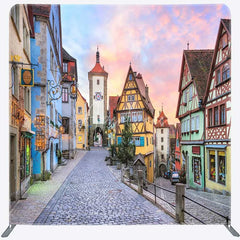Aperturee - Aperturee Oktoberfest Tension Fabric Backdrop German Village of Rothenburg Scenery Autumn Festival Party Photo Prop