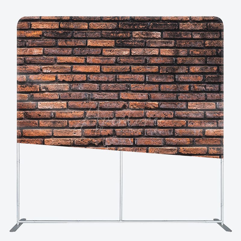Aperturee - Aperturee Old Style Brick Wall Photo Square Tension Backdrop