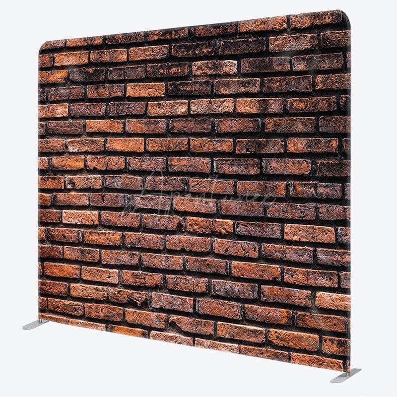 Aperturee - Aperturee Old Style Brick Wall Photo Square Tension Backdrop