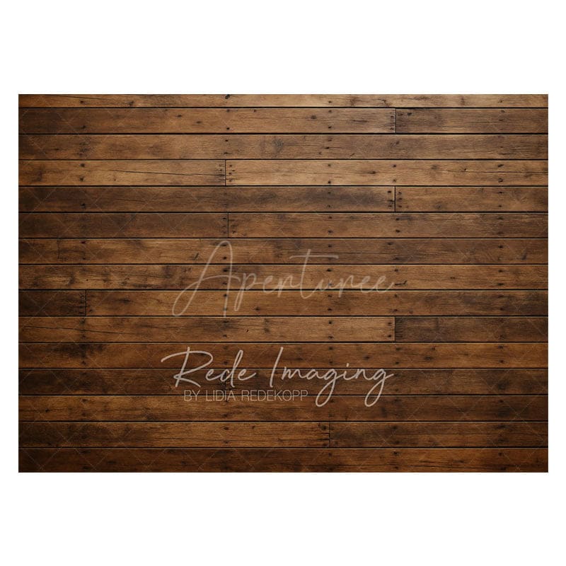 Aperturee - Aperturee Old Style Brown Wooden Rubber Floor Mat For Photo