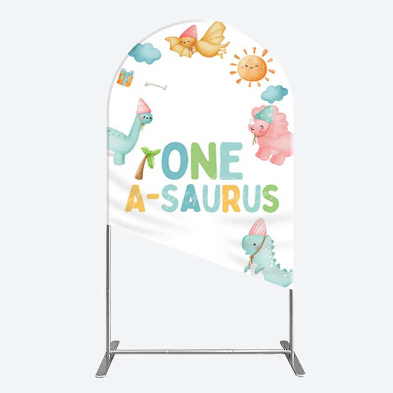 Aperturee Aperturee One A Saurus Cartoon Dinosaur Birthday Arh Backdrop