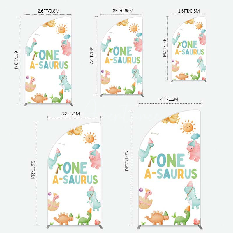 Aperturee Aperturee One A Saurus Cartoon Dinosaur Birthday Arh Backdrop