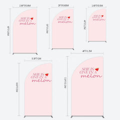 Aperturee - Aperturee One In Melon Sweet Pink Happy Birthday Half Moon Arch Backdrop