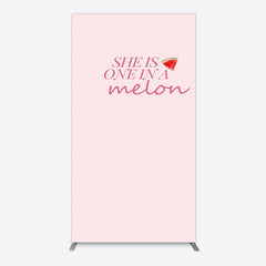 Aperturee - Aperturee One In Melon Sweet Pink Happy Birthday Rectangle Backdrop