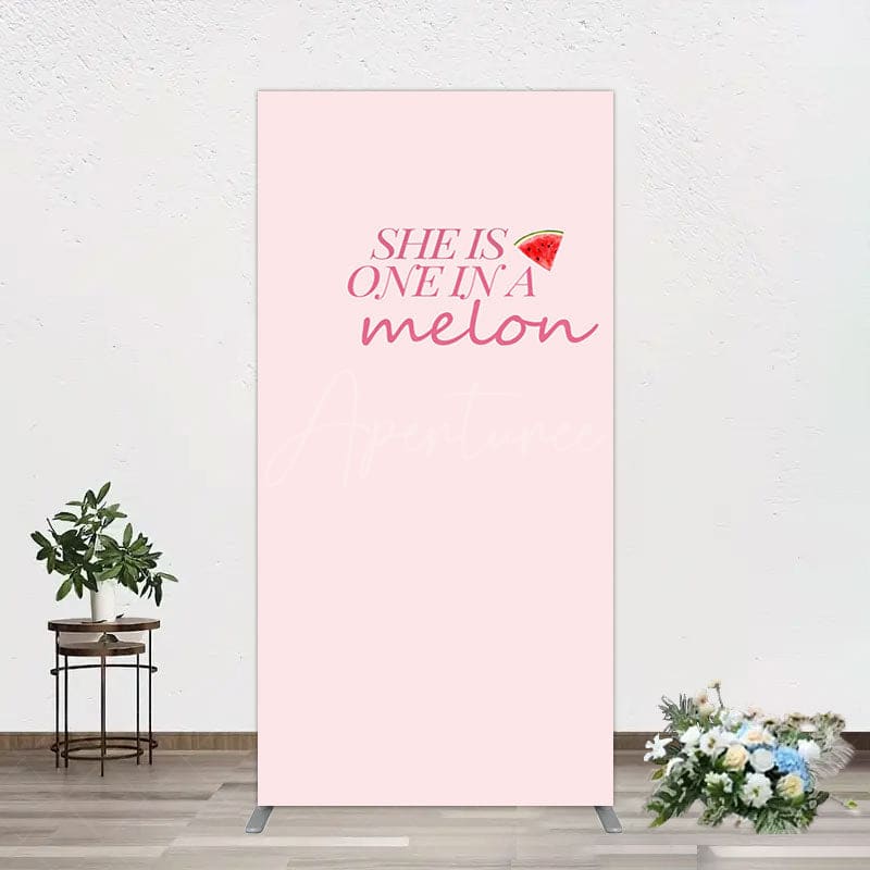Aperturee - Aperturee One In Melon Sweet Pink Happy Birthday Rectangle Backdrop