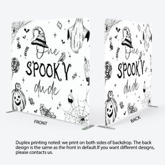 Aperturee - Aperturee One Spooky Dude Halloween Square Tension Backdrop