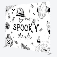 Aperturee - Aperturee One Spooky Dude Halloween Square Tension Backdrop
