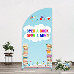 Aperturee - Aperturee Open A Book Open A Mind Blue Birthday Half Moon Arch Backdrop