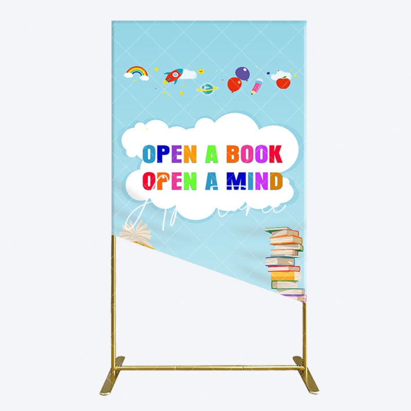Aperturee - Aperturee Open A Book Open A Mind Blue Birthday Rectangle Backdrop